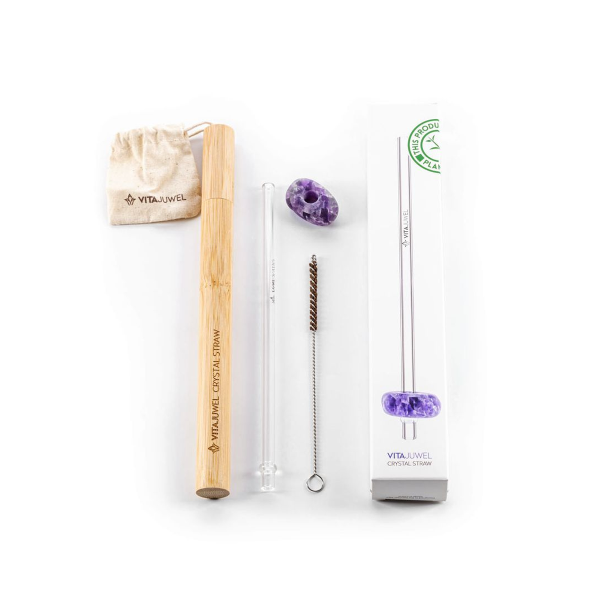 Crystal Straw Drinking Straw | Amethyst