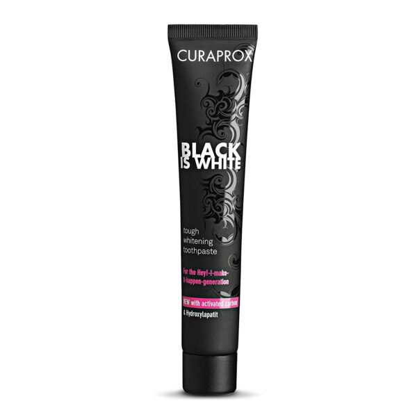 CURAPROX Black Is White Charcoal Whitening Toothpaste 90ml Tube